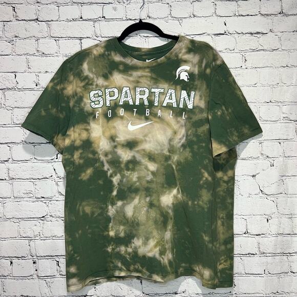 Nike Spartans Football CUSTOM Bleached Vintage / Retro Oversized Tee - Picture 1 of 4